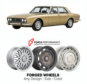 CUSTOM CLASSIC VINTAGE RESTOMOD RETRO OLD SCHOOL FORGED WHEELS RIMS for DE TOMASO DEAUVILLE 1971 - 1985

Custom forged wheels for De Tomaso Deauville 1971 - 1985. Classic, vintage, restomod wheel designs made to order in custom sizes, offsets, colors and finishes.

We manufacture premium quality forged wheels rims for De Tomaso Deauville 1971 - 1985 in any design, size, color.

THIS WHEEL DESIGN CAN BE CUSTOM-MADE FOR YOUR CAR IN ANY SIZE AND COLOR OPTIONS
Available in monoblock, 2-piece, 3-piece, duoblock,