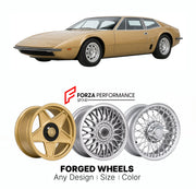 CUSTOM CLASSIC VINTAGE RESTOMOD RETRO OLD SCHOOL FORGED WHEELS RIMS for DE TOMASO PANT 1971 - 1992

Custom forged wheels for De Tomaso Pant 1971 - 1992. Classic, vintage, restomod wheel designs made to order in custom sizes, offsets, colors and finishes.

We manufacture premium quality forged wheels rims for De Tomaso Pant 1971 - 1992 in any design, size, color.

THIS WHEEL DESIGN CAN BE CUSTOM-MADE FOR YOUR CAR IN ANY SIZE AND COLOR OPTIONS
Available in monoblock, 2-piece, 3-piece, duoblock, beadlock
3D wh