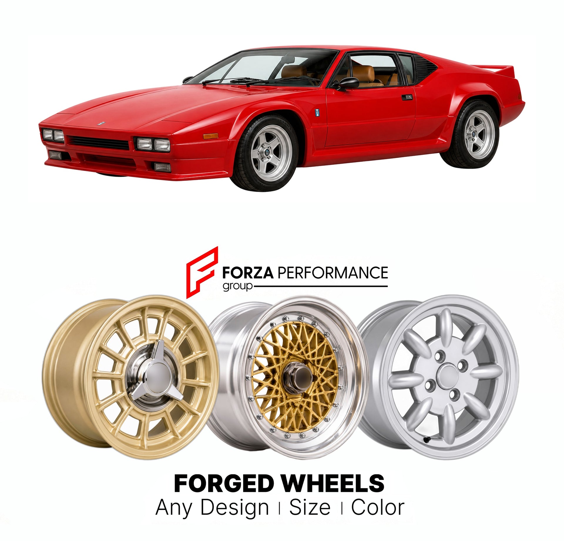 CUSTOM CLASSIC VINTAGE RESTOMOD RETRO OLD SCHOOL FORGED WHEELS RIMS for DE TOMASO PANT SI 1990 - 1993

Custom forged wheels for De Tomaso Pant Si 1990 - 1993. Classic, vintage, restomod wheel designs made to order in custom sizes, offsets, colors and finishes.

We manufacture premium quality forged wheels rims for De Tomaso Pant Si 1990 - 1993 in any design, size, color.

THIS WHEEL DESIGN CAN BE CUSTOM-MADE FOR YOUR CAR IN ANY SIZE AND COLOR OPTIONS
Available in monoblock, 2-piece, 3-piece, duoblock, beadl