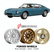 CUSTOM CLASSIC VINTAGE RESTOMOD RETRO OLD SCHOOL FORGED WHEELS RIMS for DE TOMASO VALLELUNGA 1964 - 1968

Custom forged wheels for De Tomaso Vallelunga 1964 - 1968. Classic, vintage, restomod wheel designs made to order in custom sizes, offsets, colors and finishes.

We manufacture premium quality forged wheels rims for De Tomaso Vallelunga 1964 - 1968 in any design, size, color.

THIS WHEEL DESIGN CAN BE CUSTOM-MADE FOR YOUR CAR IN ANY SIZE AND COLOR OPTIONS
Available in monoblock, 2-piece, 3-piece, duoblo