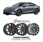 Custom forged wheels for Deepal Changan L06 2025+. Made-to-order monoblock, 2-piece and 3-piece wheels in custom sizes, offsets, colors and finishes with guaranteed vehicle fitment.

We manufacture premium quality forged wheels rims for Deepal Changan L06 2025+ in any design, size, color.

THIS WHEEL DESIGN CAN BE CUSTOM-MADE FOR YOUR CAR IN ANY SIZE AND COLOR OPTIONS
Available in monoblock, 2-piece, 3-piece, duoblock, beadlock
3D wheel renderings are provided according to the exact dimensions and specifica
