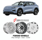 Custom forged wheels for Deepal Changan S05 2024+. Made-to-order monoblock, 2-piece and 3-piece wheels in custom sizes, offsets, colors and finishes with guaranteed vehicle fitment.

We manufacture premium quality forged wheels rims for Deepal Changan S05 2024+ in any design, size, color.

THIS WHEEL DESIGN CAN BE CUSTOM-MADE FOR YOUR CAR IN ANY SIZE AND COLOR OPTIONS
Available in monoblock, 2-piece, 3-piece, duoblock, beadlock
3D wheel renderings are provided according to the exact dimensions and specifica