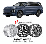 Custom forged wheels for Deepal Changan S09 2025+. Made-to-order monoblock, 2-piece and 3-piece wheels in custom sizes, offsets, colors and finishes with guaranteed vehicle fitment.

We manufacture premium quality forged wheels rims for Deepal Changan S09 2025+ in any design, size, color.

THIS WHEEL DESIGN CAN BE CUSTOM-MADE FOR YOUR CAR IN ANY SIZE AND COLOR OPTIONS
Available in monoblock, 2-piece, 3-piece, duoblock, beadlock
3D wheel renderings are provided according to the exact dimensions and specifica