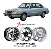 CUSTOM CLASSIC VINTAGE RESTOMOD RETRO OLD SCHOOL FORGED WHEELS RIMS for DODGE 600 1983 - 1988
Custom forged wheels for classic American muscle cars. Ideal for restomod builds, vintage restorations, and show cars. Deep dish and retro styling available.

We manufacture premium quality forged wheels rims for Dodge 600 1983 - 1988 in any design, size, color.

THIS WHEEL DESIGN CAN BE CUSTOM-MADE FOR YOUR CAR IN ANY SIZE AND COLOR OPTIONS
Available in monoblock, 2-piece, 3-piece, duoblock, beadlock
3D wheel rend