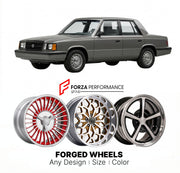 CUSTOM CLASSIC VINTAGE RESTOMOD RETRO OLD SCHOOL FORGED WHEELS RIMS for DODGE ARIES 1981 - 1989
Custom forged wheels for classic American muscle cars. Ideal for restomod builds, vintage restorations, and show cars. Deep dish and retro styling available.

We manufacture premium quality forged wheels rims for Dodge Aries 1981 - 1989 in any design, size, color.

THIS WHEEL DESIGN CAN BE CUSTOM-MADE FOR YOUR CAR IN ANY SIZE AND COLOR OPTIONS
Available in monoblock, 2-piece, 3-piece, duoblock, beadlock
3D wheel 