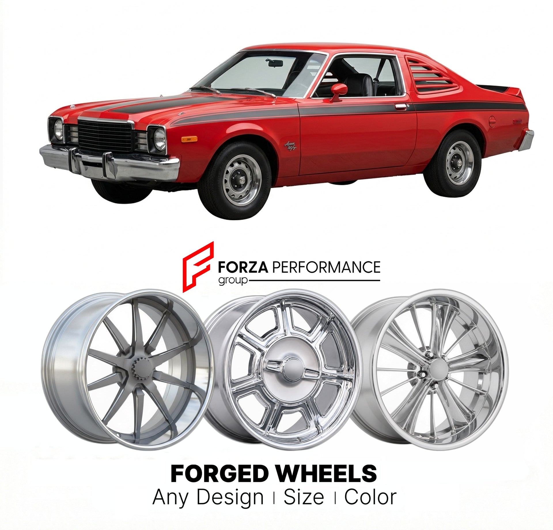 CUSTOM CLASSIC VINTAGE RESTOMOD RETRO OLD SCHOOL FORGED WHEELS RIMS for DODGE ASPEN R/T 1976 - 1980
Custom forged wheels for classic American muscle cars. Ideal for restomod builds, vintage restorations, and show cars. Deep dish and retro styling available.

We manufacture premium quality forged wheels rims for Dodge Aspen R/T 1976 - 1980 in any design, size, color.

THIS WHEEL DESIGN CAN BE CUSTOM-MADE FOR YOUR CAR IN ANY SIZE AND COLOR OPTIONS
Available in monoblock, 2-piece, 3-piece, duoblock, beadlock
3