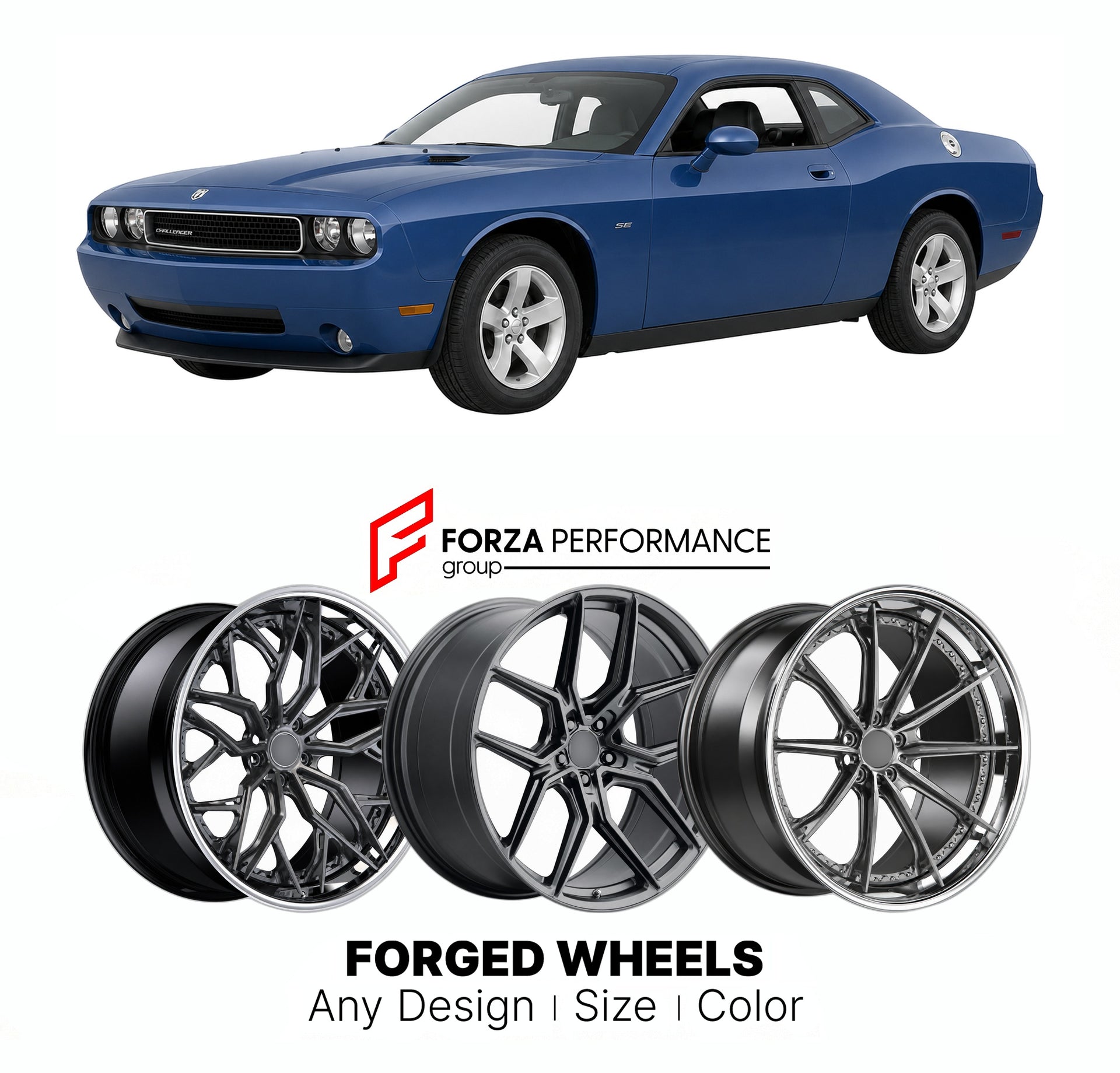 FORGED WHEELS RIMS for DODGE CHALLENGER SE LC 2008 - 2023

Custom forged wheels for Dodge Challenger SE LC 2008 - 2023. Made-to-order monoblock, 2-piece and 3-piece rims in custom sizes, offsets, colors and finishes with guaranteed fitment.

We manufacture premium quality forged wheels rims for Dodge Challenger SE LC 2008 - 2023 in any design, size, color.

THIS WHEEL DESIGN CAN BE CUSTOM-MADE FOR YOUR CAR IN ANY SIZE AND COLOR OPTIONS
Available in monoblock, 2-piece, 3-piece, duoblock, beadlock
3D wheel re