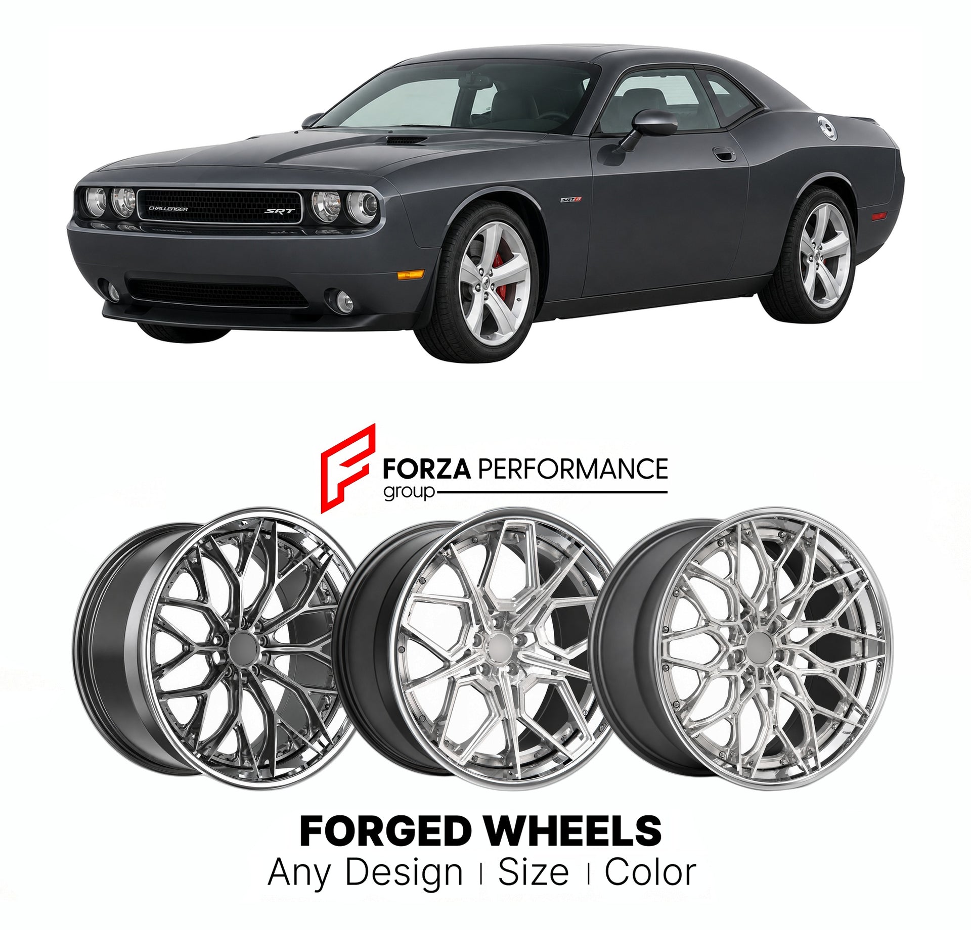 FORGED WHEELS RIMS for DODGE CHALLENGER SRT8 LC 2008 - 2023

Custom forged wheels for Dodge Challenger SRT8 LC 2008 - 2023. Made-to-order monoblock, 2-piece and 3-piece rims in custom sizes, offsets, colors and finishes with guaranteed fitment.

We manufacture premium quality forged wheels rims for Dodge Challenger SRT8 LC 2008 - 2023 in any design, size, color.

THIS WHEEL DESIGN CAN BE CUSTOM-MADE FOR YOUR CAR IN ANY SIZE AND COLOR OPTIONS
Available in monoblock, 2-piece, 3-piece, duoblock, beadlock
3D wh