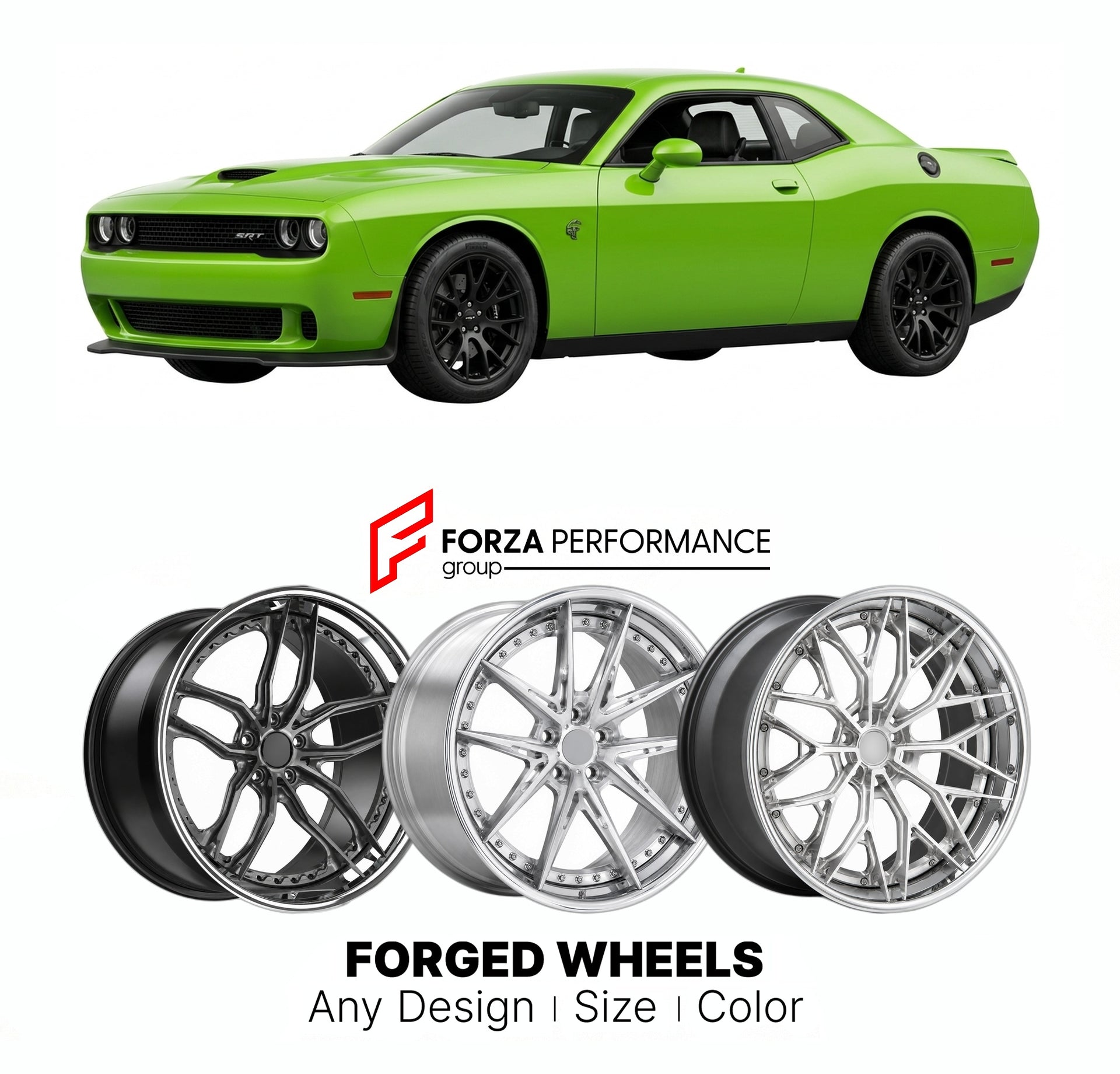 FORGED WHEELS RIMS for DODGE CHALLENGER SRT HELLCAT 2015 - 2023

Custom forged wheels for Dodge Challenger SRT Hellcat 2015 - 2023. Made-to-order monoblock, 2-piece and 3-piece rims in custom sizes, offsets, colors and finishes with guaranteed fitment.

We manufacture premium quality forged wheels rims for Dodge Challenger SRT Hellcat 2015 - 2023 in any design, size, color.

THIS WHEEL DESIGN CAN BE CUSTOM-MADE FOR YOUR CAR IN ANY SIZE AND COLOR OPTIONS
Available in monoblock, 2-piece, 3-piece, duoblock, be