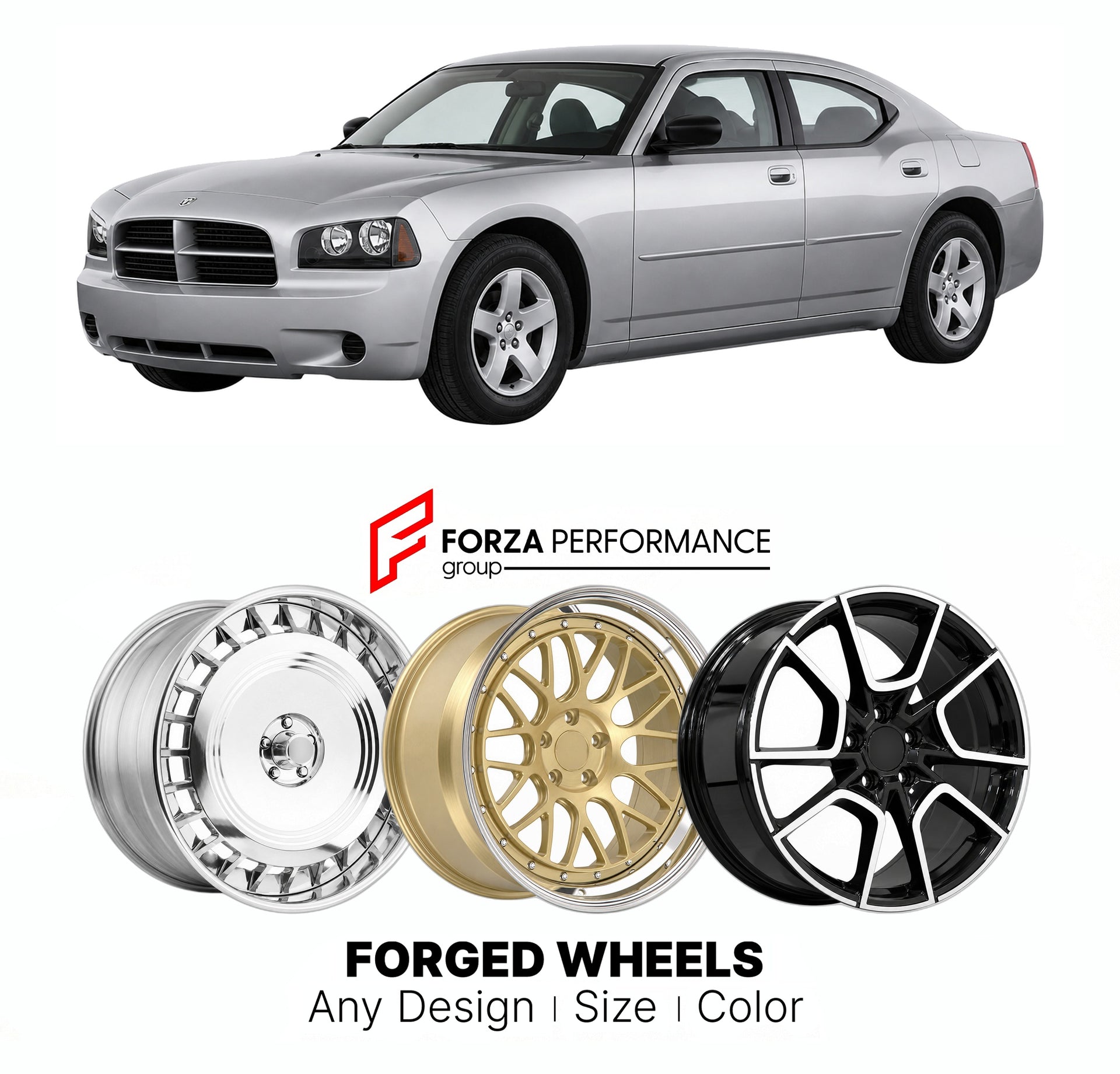FORGED WHEELS RIMS for DODGE CHARGER LX LD MODERN SEDAN 2006 - 2023

Custom forged wheels for Dodge Charger LX LD Modern Sedan 2006 - 2023. Made-to-order monoblock, 2-piece and 3-piece rims in custom sizes, offsets, colors and finishes with guaranteed fitment.

We manufacture premium quality forged wheels rims for Dodge Charger LX LD Modern Sedan 2006 - 2023 in any design, size, color.

THIS WHEEL DESIGN CAN BE CUSTOM-MADE FOR YOUR CAR IN ANY SIZE AND COLOR OPTIONS
Available in monoblock, 2-piece, 3-piece, 