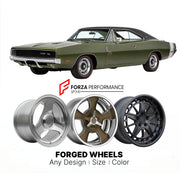 CUSTOM CLASSIC VINTAGE RESTOMOD RETRO OLD SCHOOL FORGED WHEELS RIMS for DODGE CHARGER R/T 426 HEMI 1971 - 1971
Custom forged wheels for classic American muscle cars. Ideal for restomod builds, vintage restorations, and show cars. Deep dish and retro styling available.

We manufacture premium quality forged wheels rims for Dodge Charger R/T 426 Hemi 1971 - 1971 in any design, size, color.

THIS WHEEL DESIGN CAN BE CUSTOM-MADE FOR YOUR CAR IN ANY SIZE AND COLOR OPTIONS
Available in monoblock, 2-piece, 3-piece