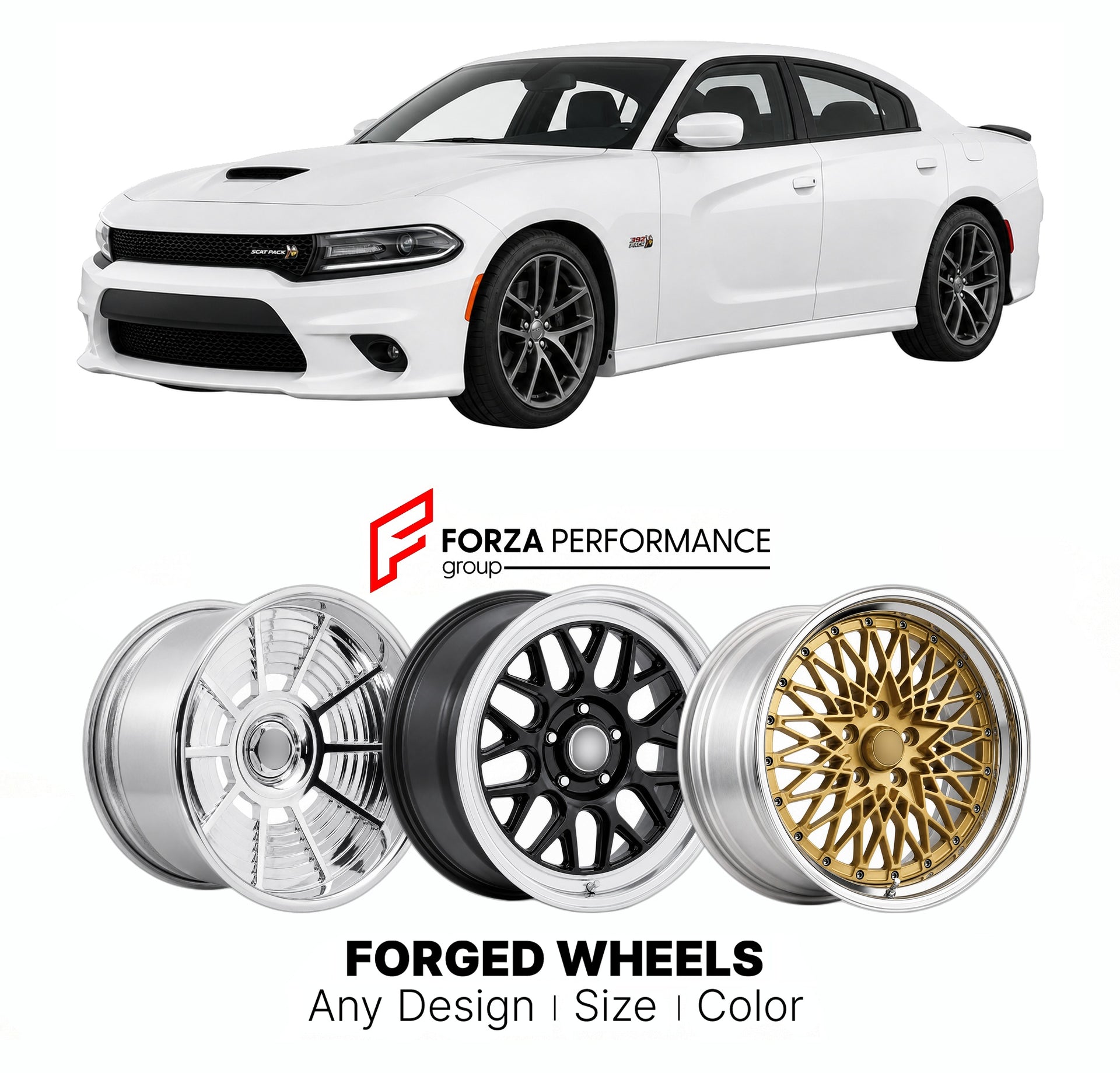 FORGED WHEELS RIMS for DODGE CHARGER R T SCAT PACK LD SEDAN 2015 - 2023

Custom forged wheels for Dodge Charger R T Scat Pack LD Sedan 2015 - 2023. Made-to-order monoblock, 2-piece and 3-piece rims in custom sizes, offsets, colors and finishes with guaranteed fitment.

We manufacture premium quality forged wheels rims for Dodge Charger R T Scat Pack LD Sedan 2015 - 2023 in any design, size, color.

THIS WHEEL DESIGN CAN BE CUSTOM-MADE FOR YOUR CAR IN ANY SIZE AND COLOR OPTIONS
Available in monoblock, 2-piec