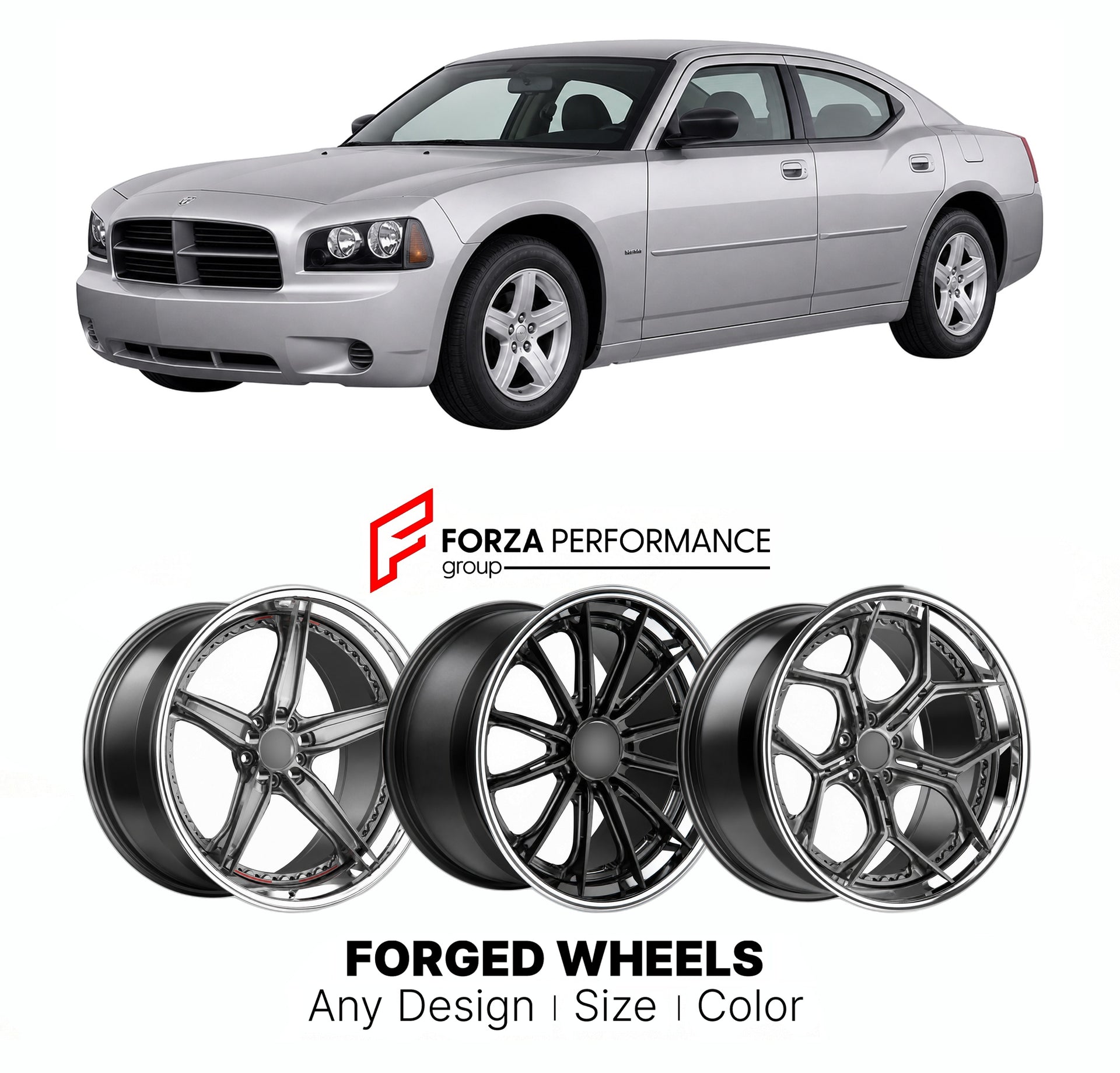 FORGED WHEELS RIMS for DODGE CHARGER SE LX LD 2006 - 2023

Custom forged wheels for Dodge Charger SE LX LD 2006 - 2023. Made-to-order monoblock, 2-piece and 3-piece rims in custom sizes, offsets, colors and finishes with guaranteed fitment.

We manufacture premium quality forged wheels rims for Dodge Charger SE LX LD 2006 - 2023 in any design, size, color.

THIS WHEEL DESIGN CAN BE CUSTOM-MADE FOR YOUR CAR IN ANY SIZE AND COLOR OPTIONS
Available in monoblock, 2-piece, 3-piece, duoblock, beadlock
3D wheel re