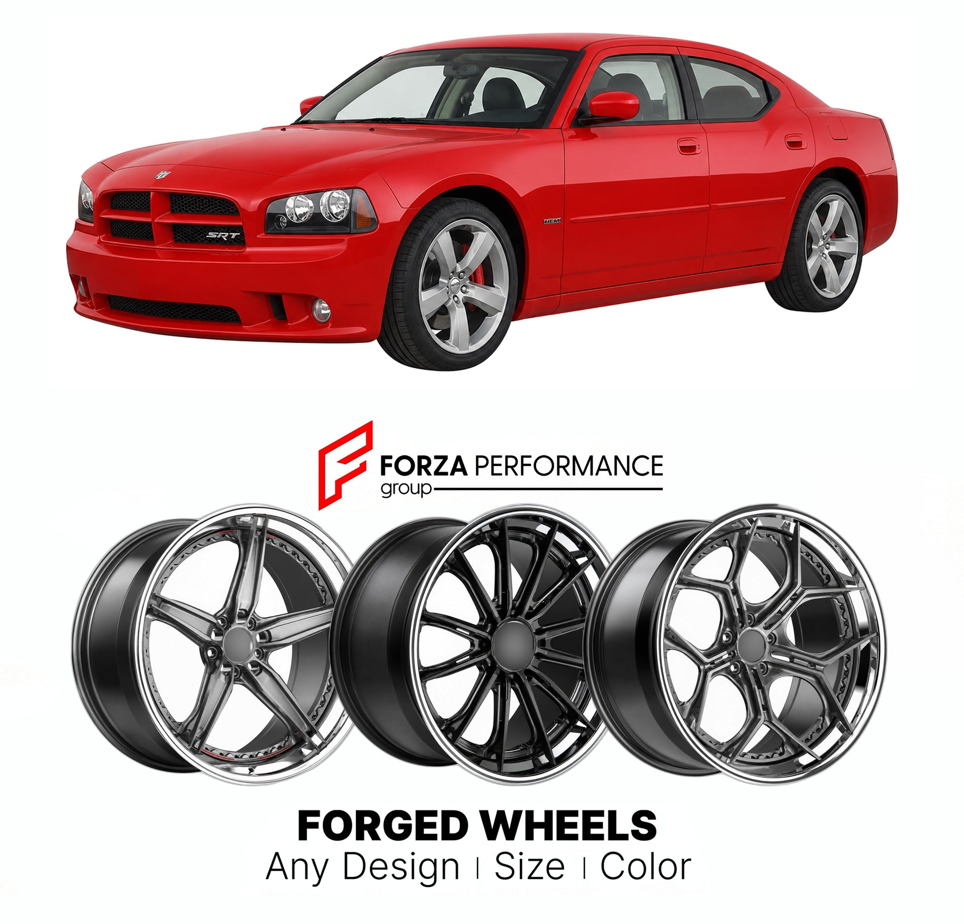 FORGED WHEELS RIMS for DODGE CHARGER SRT8 LX LD 2006 - 2023

Custom forged wheels for Dodge Charger SRT8 LX LD 2006 - 2023. Made-to-order monoblock, 2-piece and 3-piece rims in custom sizes, offsets, colors and finishes with guaranteed fitment.

We manufacture premium quality forged wheels rims for Dodge Charger SRT8 LX LD 2006 - 2023 in any design, size, color.

THIS WHEEL DESIGN CAN BE CUSTOM-MADE FOR YOUR CAR IN ANY SIZE AND COLOR OPTIONS
Available in monoblock, 2-piece, 3-piece, duoblock, beadlock
3D wh