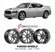 FORGED WHEELS RIMS for DODGE CHARGER SRT 2006 - 2023

Custom forged wheels for Dodge Charger SRT 2006 - 2023. Made-to-order monoblock, 2-piece and 3-piece rims in custom sizes, offsets, colors and finishes with guaranteed fitment.

We manufacture premium quality forged wheels rims for Dodge Charger SRT 2006 - 2023 in any design, size, color.

THIS WHEEL DESIGN CAN BE CUSTOM-MADE FOR YOUR CAR IN ANY SIZE AND COLOR OPTIONS
Available in monoblock, 2-piece, 3-piece, duoblock, beadlock
3D wheel renderings are pr