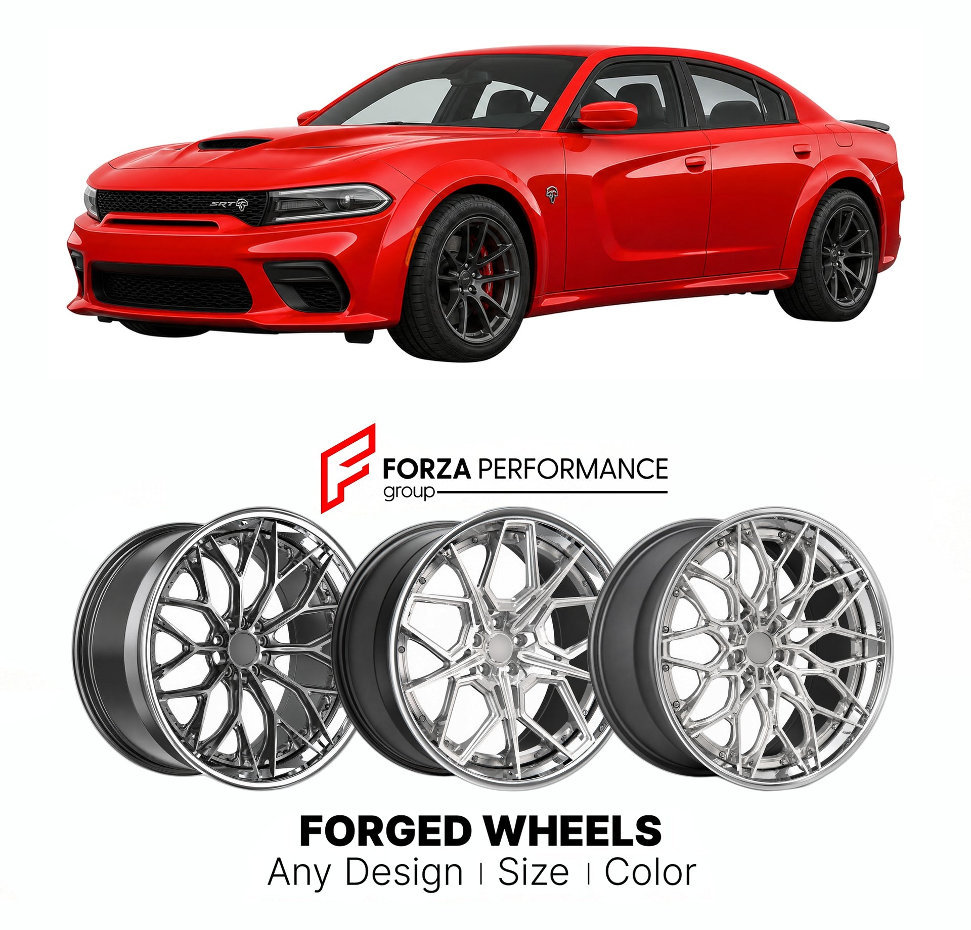 FORGED WHEELS RIMS for DODGE CHARGER SRT HELLCAT REDEYE LX LD 2006 - 2023

Custom forged wheels for Dodge Charger SRT Hellcat Redeye LX LD 2006 - 2023. Made-to-order monoblock, 2-piece and 3-piece rims in custom sizes, offsets, colors and finishes with guaranteed fitment.

We manufacture premium quality forged wheels rims for Dodge Charger SRT Hellcat Redeye LX LD 2006 - 2023 in any design, size, color.

THIS WHEEL DESIGN CAN BE CUSTOM-MADE FOR YOUR CAR IN ANY SIZE AND COLOR OPTIONS
Available in monoblock, 