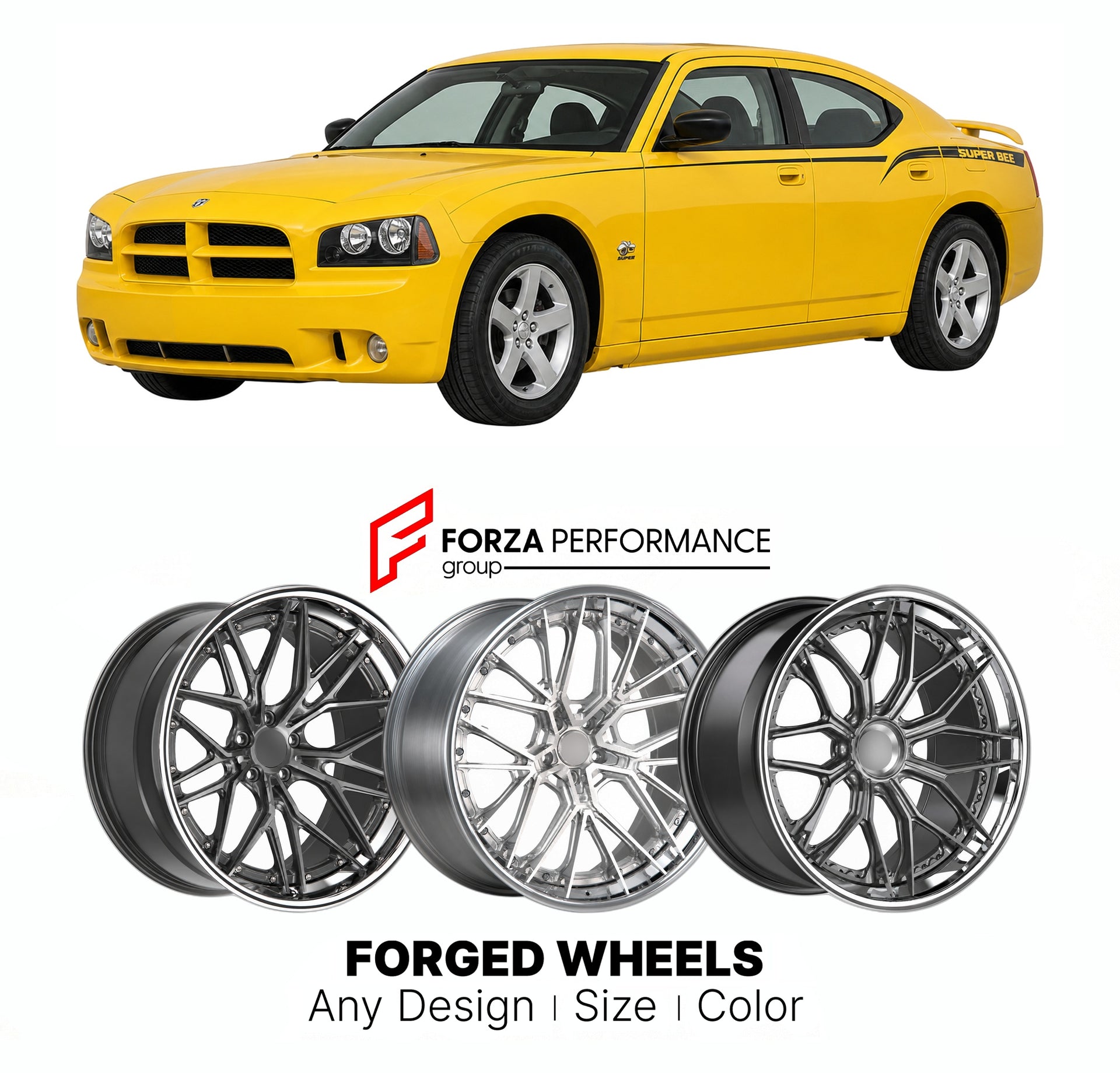 FORGED WHEELS RIMS for DODGE CHARGER SUPER BEE LX LD 2006 - 2023

Custom forged wheels for Dodge Charger Super Bee LX LD 2006 - 2023. Made-to-order monoblock, 2-piece and 3-piece rims in custom sizes, offsets, colors and finishes with guaranteed fitment.

We manufacture premium quality forged wheels rims for Dodge Charger Super Bee LX LD 2006 - 2023 in any design, size, color.

THIS WHEEL DESIGN CAN BE CUSTOM-MADE FOR YOUR CAR IN ANY SIZE AND COLOR OPTIONS
Available in monoblock, 2-piece, 3-piece, duoblock,