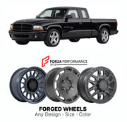 FORGED WHEELS RIMS for DODGE DAKOTA R T PERFORMANCE PICKUP 1998 - 2003

Custom forged wheels for Dodge Dakota R T Performance Pickup 1998 - 2003. Made-to-order monoblock, 2-piece and 3-piece rims in custom sizes, offsets, colors and finishes with guaranteed fitment.

We manufacture premium quality forged wheels rims for Dodge Dakota R T Performance Pickup 1998 - 2003 in any design, size, color.

THIS WHEEL DESIGN CAN BE CUSTOM-MADE FOR YOUR CAR IN ANY SIZE AND COLOR OPTIONS
Available in monoblock, 2-piece, 