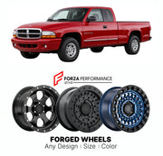 FORGED WHEELS RIMS for DODGE DAKOTA SLT 1997 - 2011

Custom forged wheels for Dodge Dakota SLT 1997 - 2011. Made-to-order monoblock, 2-piece and 3-piece rims in custom sizes, offsets, colors and finishes with guaranteed fitment.

We manufacture premium quality forged wheels rims for Dodge Dakota SLT 1997 - 2011 in any design, size, color.

THIS WHEEL DESIGN CAN BE CUSTOM-MADE FOR YOUR CAR IN ANY SIZE AND COLOR OPTIONS
Available in monoblock, 2-piece, 3-piece, duoblock, beadlock
3D wheel renderings are provi