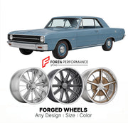 CUSTOM CLASSIC VINTAGE RESTOMOD RETRO OLD SCHOOL FORGED WHEELS RIMS for DODGE DART 1967 - 1976
Custom forged wheels for classic American muscle cars. Ideal for restomod builds, vintage restorations, and show cars. Deep dish and retro styling available.

We manufacture premium quality forged wheels rims for Dodge Dart 1967 - 1976 in any design, size, color.

THIS WHEEL DESIGN CAN BE CUSTOM-MADE FOR YOUR CAR IN ANY SIZE AND COLOR OPTIONS
Available in monoblock, 2-piece, 3-piece, duoblock, beadlock
3D wheel re