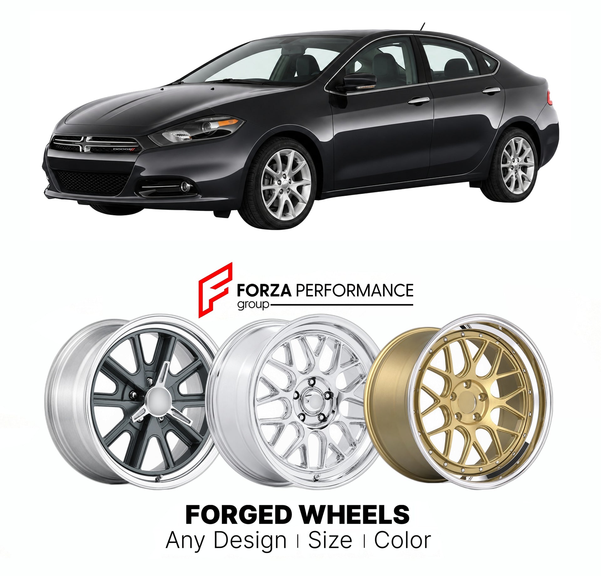 FORGED WHEELS RIMS for DODGE DART LIMITED PF 2013 - 2016

Custom forged wheels for Dodge Dart Limited PF 2013 - 2016. Made-to-order monoblock, 2-piece and 3-piece rims in custom sizes, offsets, colors and finishes with guaranteed fitment.

We manufacture premium quality forged wheels rims for Dodge Dart Limited PF 2013 - 2016 in any design, size, color.

THIS WHEEL DESIGN CAN BE CUSTOM-MADE FOR YOUR CAR IN ANY SIZE AND COLOR OPTIONS
Available in monoblock, 2-piece, 3-piece, duoblock, beadlock
3D wheel rende