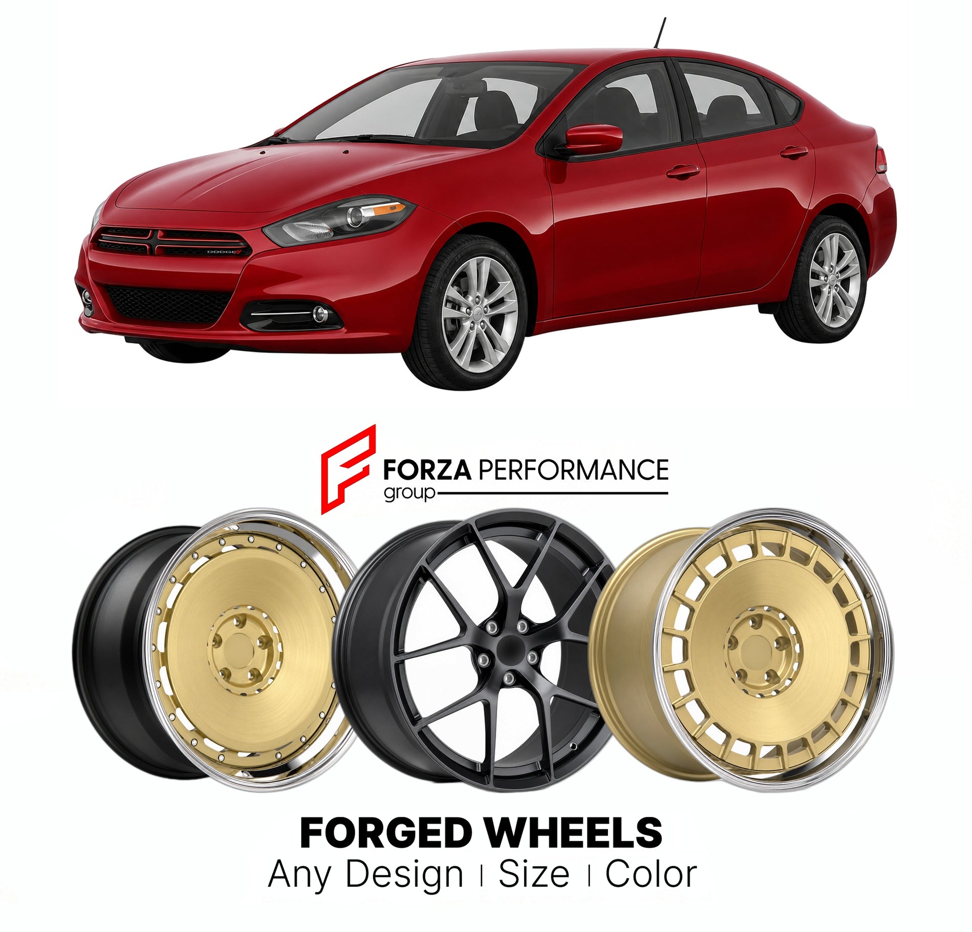 FORGED WHEELS RIMS for DODGE DART RALLYE PF 2013 - 2016

Custom forged wheels for Dodge Dart Rallye PF 2013 - 2016. Made-to-order monoblock, 2-piece and 3-piece rims in custom sizes, offsets, colors and finishes with guaranteed fitment.

We manufacture premium quality forged wheels rims for Dodge Dart Rallye PF 2013 - 2016 in any design, size, color.

THIS WHEEL DESIGN CAN BE CUSTOM-MADE FOR YOUR CAR IN ANY SIZE AND COLOR OPTIONS
Available in monoblock, 2-piece, 3-piece, duoblock, beadlock
3D wheel renderin