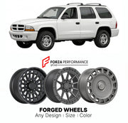 FORGED WHEELS RIMS for DODGE DURANGO 1998 - 2003

Custom forged wheels for Dodge Durango 1998 - 2003. Made-to-order monoblock, 2-piece and 3-piece rims in custom sizes, offsets, colors and finishes with guaranteed fitment.

We manufacture premium quality forged wheels rims for Dodge Durango 1998 - 2003 in any design, size, color.

THIS WHEEL DESIGN CAN BE CUSTOM-MADE FOR YOUR CAR IN ANY SIZE AND COLOR OPTIONS
Available in monoblock, 2-piece, 3-piece, duoblock, beadlock
3D wheel renderings are provided accor