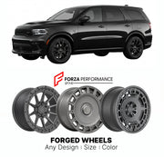 FORGED WHEELS RIMS for DODGE DURANGO SRT HELLCAT 2021+

Custom forged wheels for Dodge Durango SRT Hellcat 2021+. Made-to-order monoblock, 2-piece and 3-piece rims in custom sizes, offsets, colors and finishes with guaranteed fitment.

We manufacture premium quality forged wheels rims for Dodge Durango SRT Hellcat 2021+ in any design, size, color.

THIS WHEEL DESIGN CAN BE CUSTOM-MADE FOR YOUR CAR IN ANY SIZE AND COLOR OPTIONS
Available in monoblock, 2-piece, 3-piece, duoblock, beadlock
3D wheel renderings 