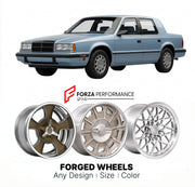 CUSTOM CLASSIC VINTAGE RESTOMOD RETRO OLD SCHOOL FORGED WHEELS RIMS for DODGE DYNASTY 1988 - 1990
Custom forged wheels for classic American muscle cars. Ideal for restomod builds, vintage restorations, and show cars. Deep dish and retro styling available.

We manufacture premium quality forged wheels rims for Dodge Dynasty 1988 - 1990 in any design, size, color.

THIS WHEEL DESIGN CAN BE CUSTOM-MADE FOR YOUR CAR IN ANY SIZE AND COLOR OPTIONS
Available in monoblock, 2-piece, 3-piece, duoblock, beadlock
3D wh