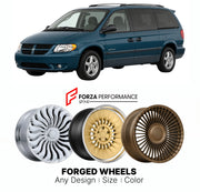 FORGED WHEELS RIMS for DODGE GRAND CARAVAN SPORT 1991 - 2020

Custom forged wheels for Dodge Grand Caravan Sport 1991 - 2020. Made-to-order monoblock, 2-piece and 3-piece rims in custom sizes, offsets, colors and finishes with guaranteed fitment.

We manufacture premium quality forged wheels rims for Dodge Grand Caravan Sport 1991 - 2020 in any design, size, color.

THIS WHEEL DESIGN CAN BE CUSTOM-MADE FOR YOUR CAR IN ANY SIZE AND COLOR OPTIONS
Available in monoblock, 2-piece, 3-piece, duoblock, beadlock
3D