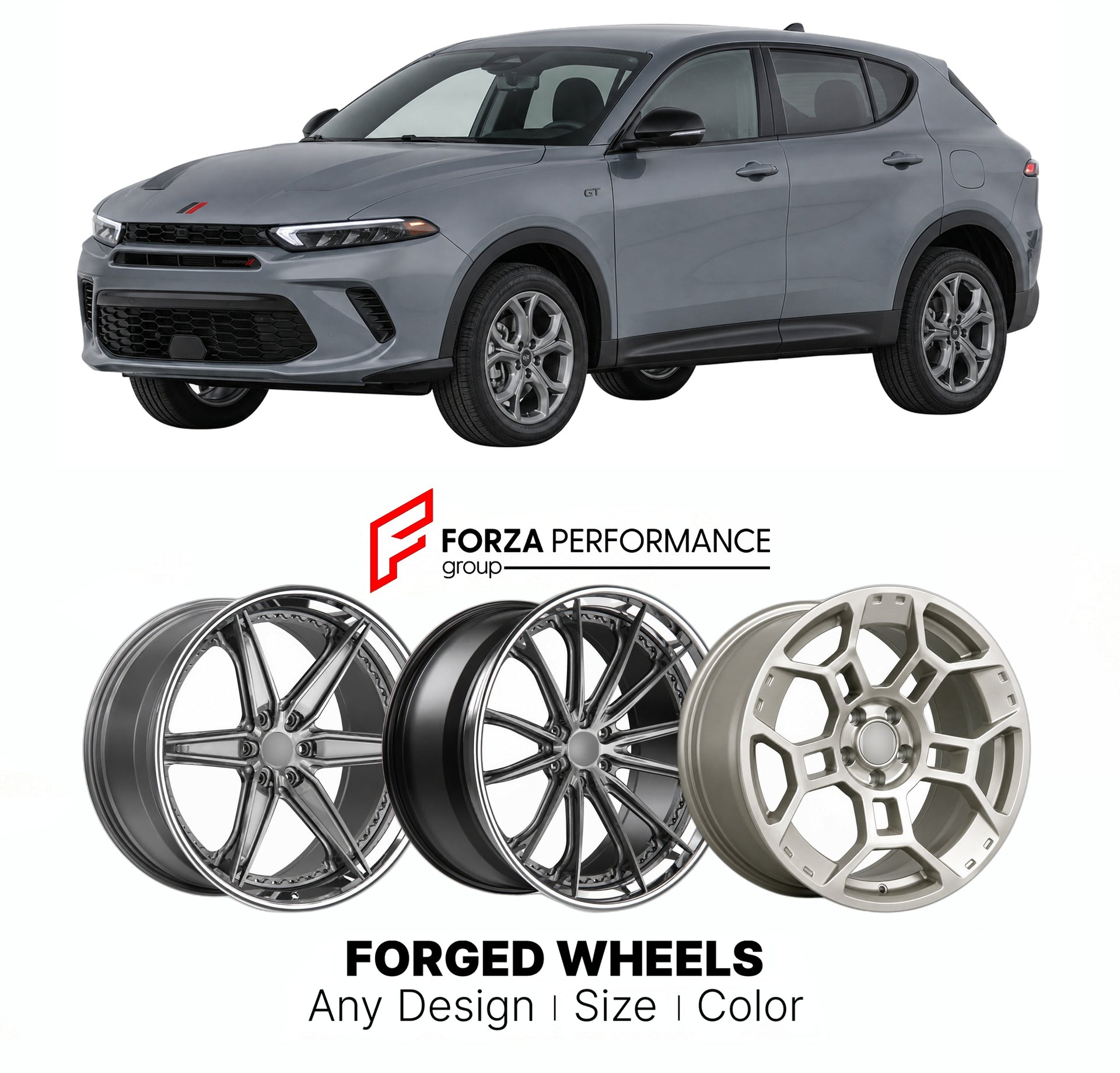 FORGED WHEELS RIMS for DODGE HORNET GT PLUS 2023+

Custom forged wheels for Dodge Hornet GT Plus 2023+. Made-to-order monoblock, 2-piece and 3-piece rims in custom sizes, offsets, colors and finishes with guaranteed fitment.

We manufacture premium quality forged wheels rims for Dodge Hornet GT Plus 2023+ in any design, size, color.

THIS WHEEL DESIGN CAN BE CUSTOM-MADE FOR YOUR CAR IN ANY SIZE AND COLOR OPTIONS
Available in monoblock, 2-piece, 3-piece, duoblock, beadlock
3D wheel renderings are provided ac