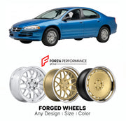FORGED WHEELS RIMS for DODGE INTREPID 1993 - 2004

Custom forged wheels for Dodge Intrepid 1993 - 2004. Made-to-order monoblock, 2-piece and 3-piece rims in custom sizes, offsets, colors and finishes with guaranteed fitment.

We manufacture premium quality forged wheels rims for Dodge Intrepid 1993 - 2004 in any design, size, color.

THIS WHEEL DESIGN CAN BE CUSTOM-MADE FOR YOUR CAR IN ANY SIZE AND COLOR OPTIONS
Available in monoblock, 2-piece, 3-piece, duoblock, beadlock
3D wheel renderings are provided ac