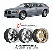 FORGED WHEELS RIMS for DODGE MAGNUM SXT LX 2005 - 2008

Custom forged wheels for Dodge Magnum SXT LX 2005 - 2008. Made-to-order monoblock, 2-piece and 3-piece rims in custom sizes, offsets, colors and finishes with guaranteed fitment.

We manufacture premium quality forged wheels rims for Dodge Magnum SXT LX 2005 - 2008 in any design, size, color.

THIS WHEEL DESIGN CAN BE CUSTOM-MADE FOR YOUR CAR IN ANY SIZE AND COLOR OPTIONS
Available in monoblock, 2-piece, 3-piece, duoblock, beadlock
3D wheel renderings 
