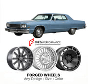 CUSTOM CLASSIC VINTAGE RESTOMOD RETRO OLD SCHOOL FORGED WHEELS RIMS for DODGE MONACO 500 1977 - 1978
Custom forged wheels for classic American muscle cars. Ideal for restomod builds, vintage restorations, and show cars. Deep dish and retro styling available.

We manufacture premium quality forged wheels rims for Dodge Monaco 500 1977 - 1978 in any design, size, color.

THIS WHEEL DESIGN CAN BE CUSTOM-MADE FOR YOUR CAR IN ANY SIZE AND COLOR OPTIONS
Available in monoblock, 2-piece, 3-piece, duoblock, beadlock