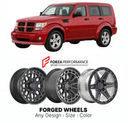 FORGED WHEELS RIMS for DODGE NITRO R T 2007 - 2012

Custom forged wheels for Dodge Nitro R T 2007 - 2012. Made-to-order monoblock, 2-piece and 3-piece rims in custom sizes, offsets, colors and finishes with guaranteed fitment.

We manufacture premium quality forged wheels rims for Dodge Nitro R T 2007 - 2012 in any design, size, color.

THIS WHEEL DESIGN CAN BE CUSTOM-MADE FOR YOUR CAR IN ANY SIZE AND COLOR OPTIONS
Available in monoblock, 2-piece, 3-piece, duoblock, beadlock
3D wheel renderings are provided