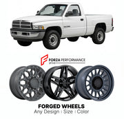 FORGED WHEELS RIMS for DODGE RAM 1500 1994 - 2001

Custom forged wheels for Dodge Ram 1500 1994 - 2001. Made-to-order monoblock, 2-piece and 3-piece rims in custom sizes, offsets, colors and finishes with guaranteed fitment.

We manufacture premium quality forged wheels rims for Dodge Ram 1500 1994 - 2001 in any design, size, color.

THIS WHEEL DESIGN CAN BE CUSTOM-MADE FOR YOUR CAR IN ANY SIZE AND COLOR OPTIONS
Available in monoblock, 2-piece, 3-piece, duoblock, beadlock
3D wheel renderings are provided ac