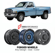 FORGED WHEELS RIMS for DODGE RAM 3500 1994 - 2009

Custom forged wheels for Dodge Ram 3500 1994 - 2009. Made-to-order monoblock, 2-piece and 3-piece rims in custom sizes, offsets, colors and finishes with guaranteed fitment.

We manufacture premium quality forged wheels rims for Dodge Ram 3500 1994 - 2009 in any design, size, color.

THIS WHEEL DESIGN CAN BE CUSTOM-MADE FOR YOUR CAR IN ANY SIZE AND COLOR OPTIONS
Available in monoblock, 2-piece, 3-piece, duoblock, beadlock
3D wheel renderings are provided ac