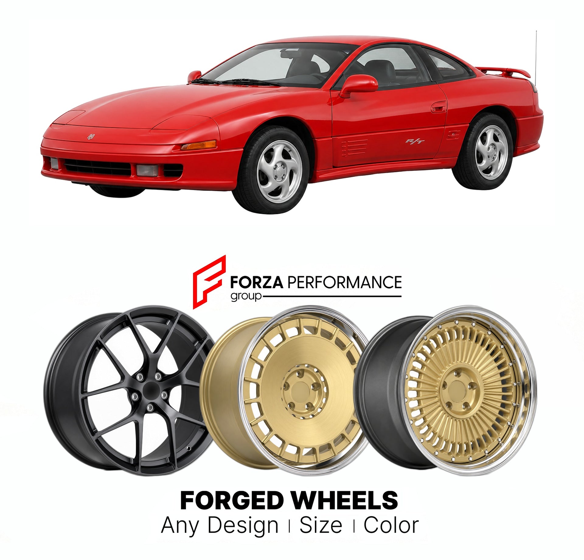 FORGED WHEELS RIMS for DODGE STEALTH R T 1991 - 1996

Custom forged wheels for Dodge Stealth R T 1991 - 1996. Made-to-order monoblock, 2-piece and 3-piece rims in custom sizes, offsets, colors and finishes with guaranteed fitment.

We manufacture premium quality forged wheels rims for Dodge Stealth R T 1991 - 1996 in any design, size, color.

THIS WHEEL DESIGN CAN BE CUSTOM-MADE FOR YOUR CAR IN ANY SIZE AND COLOR OPTIONS
Available in monoblock, 2-piece, 3-piece, duoblock, beadlock
3D wheel renderings are pr