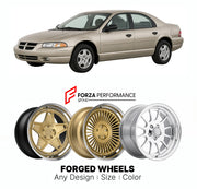 FORGED WHEELS RIMS for DODGE STRATUS 2001 - 2006

Custom forged wheels for Dodge Stratus 2001 - 2006. Made-to-order monoblock, 2-piece and 3-piece rims in custom sizes, offsets, colors and finishes with guaranteed fitment.

We manufacture premium quality forged wheels rims for Dodge Stratus 2001 - 2006 in any design, size, color.

THIS WHEEL DESIGN CAN BE CUSTOM-MADE FOR YOUR CAR IN ANY SIZE AND COLOR OPTIONS
Available in monoblock, 2-piece, 3-piece, duoblock, beadlock
3D wheel renderings are provided accor