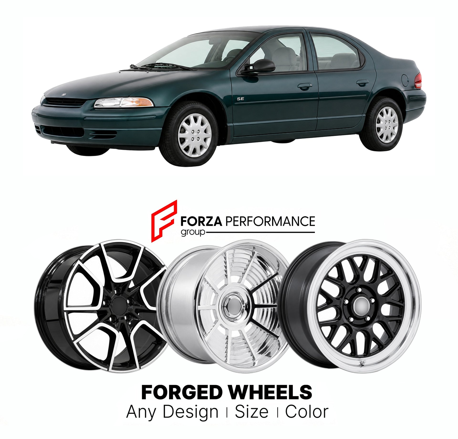 FORGED WHEELS RIMS for DODGE STRATUS SE 1995 - 2006

Custom forged wheels for Dodge Stratus SE 1995 - 2006. Made-to-order monoblock, 2-piece and 3-piece rims in custom sizes, offsets, colors and finishes with guaranteed fitment.

We manufacture premium quality forged wheels rims for Dodge Stratus SE 1995 - 2006 in any design, size, color.

THIS WHEEL DESIGN CAN BE CUSTOM-MADE FOR YOUR CAR IN ANY SIZE AND COLOR OPTIONS
Available in monoblock, 2-piece, 3-piece, duoblock, beadlock
3D wheel renderings are provi
