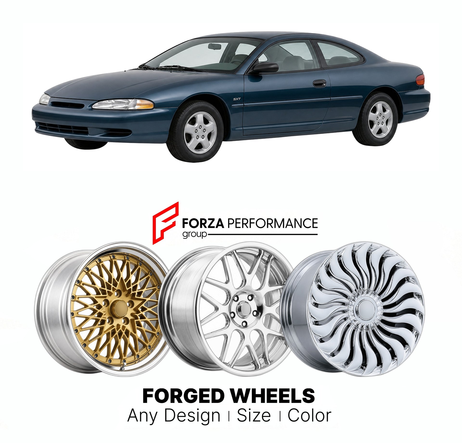 FORGED WHEELS RIMS for DODGE STRATUS SXT 1995 - 2006

Custom forged wheels for Dodge Stratus SXT 1995 - 2006. Made-to-order monoblock, 2-piece and 3-piece rims in custom sizes, offsets, colors and finishes with guaranteed fitment.

We manufacture premium quality forged wheels rims for Dodge Stratus SXT 1995 - 2006 in any design, size, color.

THIS WHEEL DESIGN CAN BE CUSTOM-MADE FOR YOUR CAR IN ANY SIZE AND COLOR OPTIONS
Available in monoblock, 2-piece, 3-piece, duoblock, beadlock
3D wheel renderings are pr