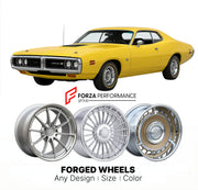 CUSTOM CLASSIC VINTAGE RESTOMOD RETRO OLD SCHOOL FORGED WHEELS RIMS for DODGE SUPER BEE 1971 - 1971
Custom forged wheels for classic American muscle cars. Ideal for restomod builds, vintage restorations, and show cars. Deep dish and retro styling available.

We manufacture premium quality forged wheels rims for Dodge Super Bee 1971 - 1971 in any design, size, color.

THIS WHEEL DESIGN CAN BE CUSTOM-MADE FOR YOUR CAR IN ANY SIZE AND COLOR OPTIONS
Available in monoblock, 2-piece, 3-piece, duoblock, beadlock
3