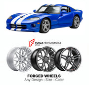 FORGED WHEELS RIMS for DODGE VIPER ACR SR II 1996 - 2002

Custom forged wheels for Dodge Viper ACR SR II 1996 - 2002. Made-to-order monoblock, 2-piece and 3-piece rims in custom sizes, offsets, colors and finishes with guaranteed fitment.

We manufacture premium quality forged wheels rims for Dodge Viper ACR SR II 1996 - 2002 in any design, size, color.

THIS WHEEL DESIGN CAN BE CUSTOM-MADE FOR YOUR CAR IN ANY SIZE AND COLOR OPTIONS
Available in monoblock, 2-piece, 3-piece, duoblock, beadlock
3D wheel rende