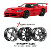 FORGED WHEELS RIMS for DODGE VIPER ACR ZB I ZB II 2003 - 2010

Custom forged wheels for Dodge Viper ACR ZB I ZB II 2003 - 2010. Made-to-order monoblock, 2-piece and 3-piece rims in custom sizes, offsets, colors and finishes with guaranteed fitment.

We manufacture premium quality forged wheels rims for Dodge Viper ACR ZB I ZB II 2003 - 2010 in any design, size, color.

THIS WHEEL DESIGN CAN BE CUSTOM-MADE FOR YOUR CAR IN ANY SIZE AND COLOR OPTIONS
Available in monoblock, 2-piece, 3-piece, duoblock, beadlock