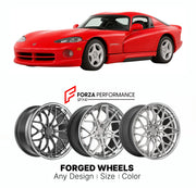 FORGED WHEELS RIMS for DODGE VIPER GTS SR II 1996 - 2002

Custom forged wheels for Dodge Viper GTS SR II 1996 - 2002. Made-to-order monoblock, 2-piece and 3-piece rims in custom sizes, offsets, colors and finishes with guaranteed fitment.

We manufacture premium quality forged wheels rims for Dodge Viper GTS SR II 1996 - 2002 in any design, size, color.

THIS WHEEL DESIGN CAN BE CUSTOM-MADE FOR YOUR CAR IN ANY SIZE AND COLOR OPTIONS
Available in monoblock, 2-piece, 3-piece, duoblock, beadlock
3D wheel rende