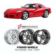 FORGED WHEELS RIMS for DODGE VIPER SRT-10 ZB I ROADSTER COUPE 2003 - 2006

Custom forged wheels for Dodge Viper SRT-10 ZB I Roadster Coupe 2003 - 2006. Made-to-order monoblock, 2-piece and 3-piece rims in custom sizes, offsets, colors and finishes with guaranteed fitment.

We manufacture premium quality forged wheels rims for Dodge Viper SRT-10 ZB I Roadster Coupe 2003 - 2006 in any design, size, color.

THIS WHEEL DESIGN CAN BE CUSTOM-MADE FOR YOUR CAR IN ANY SIZE AND COLOR OPTIONS
Available in monoblock, 