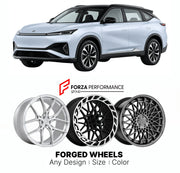 Custom forged wheels for Dongfeng Aeolus L7 2024+. Made-to-order monoblock, 2-piece and 3-piece wheels in custom sizes, offsets, colors and finishes with guaranteed vehicle fitment.

We manufacture premium quality forged wheels rims for Dongfeng Aeolus L7 2024+ in any design, size, color.

THIS WHEEL DESIGN CAN BE CUSTOM-MADE FOR YOUR CAR IN ANY SIZE AND COLOR OPTIONS
Available in monoblock, 2-piece, 3-piece, duoblock, beadlock
3D wheel renderings are provided according to the exact dimensions and specifica