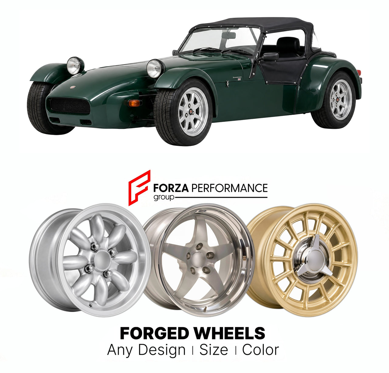 CUSTOM CLASSIC VINTAGE RESTOMOD RETRO OLD SCHOOL FORGED WHEELS RIMS for DONKERVOORT D8 ZETEC 1993 - 1998

Custom forged wheels for Donkervoort D8 Zetec 1993 - 1998. Classic, vintage, restomod wheel designs made to order in custom sizes, offsets, colors and finishes.

We manufacture premium quality forged wheels rims for Donkervoort D8 Zetec 1993 - 1998 in any design, size, color.

THIS WHEEL DESIGN CAN BE CUSTOM-MADE FOR YOUR CAR IN ANY SIZE AND COLOR OPTIONS
Available in monoblock, 2-piece, 3-piece, duoblo