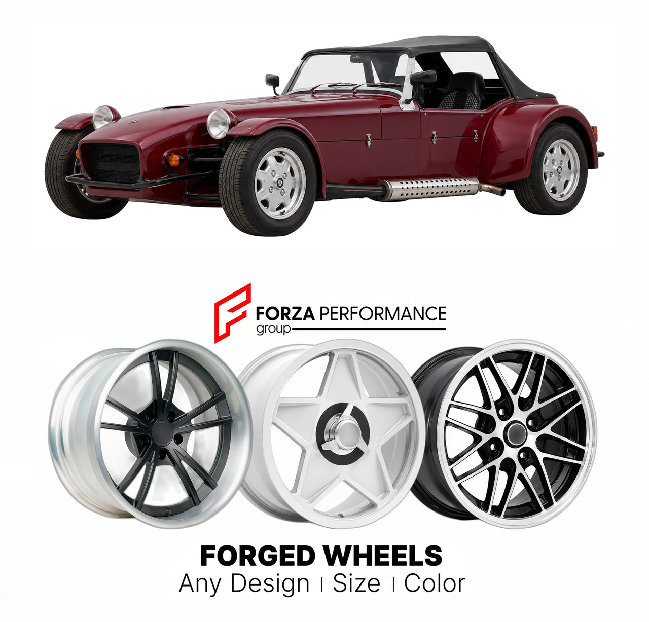 CUSTOM CLASSIC VINTAGE RESTOMOD RETRO OLD SCHOOL FORGED WHEELS RIMS for DONKERVOORT S8 1983 - 1994

Custom forged wheels for Donkervoort S8 1983 - 1994. Classic, vintage, restomod wheel designs made to order in custom sizes, offsets, colors and finishes.

We manufacture premium quality forged wheels rims for Donkervoort S8 1983 - 1994 in any design, size, color.

THIS WHEEL DESIGN CAN BE CUSTOM-MADE FOR YOUR CAR IN ANY SIZE AND COLOR OPTIONS
Available in monoblock, 2-piece, 3-piece, duoblock, beadlock
3D wh