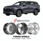 Custom forged wheels for EBRO Chery S700 Tiggo 7 Pro Twin 2024+. Made-to-order monoblock, 2-piece and 3-piece wheels in custom sizes, offsets, colors and finishes with guaranteed vehicle fitment.

We manufacture premium quality forged wheels rims for EBRO Chery S700 Tiggo 7 Pro Twin 2024+ in any design, size, color.

THIS WHEEL DESIGN CAN BE CUSTOM-MADE FOR YOUR CAR IN ANY SIZE AND COLOR OPTIONS
Available in monoblock, 2-piece, 3-piece, duoblock, beadlock
3D wheel renderings are provided according to the ex